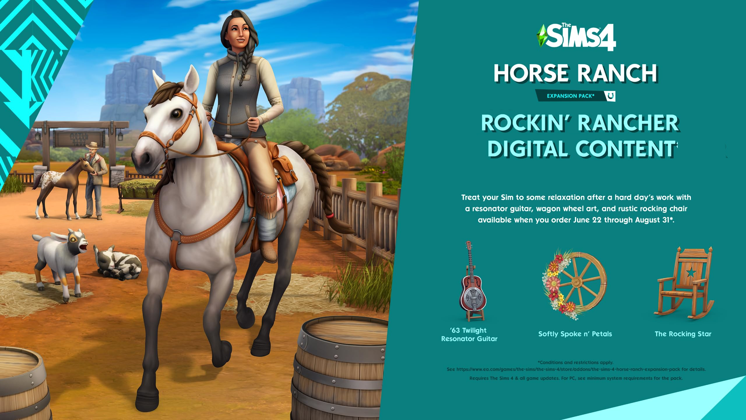 (2.17$) The Sims 4 - Horse Ranch - Rockin' Rancher DLC EU Origin CD Key