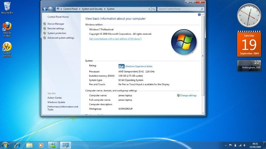 (23.72$) Windows 7 Professional OEM Key SP1