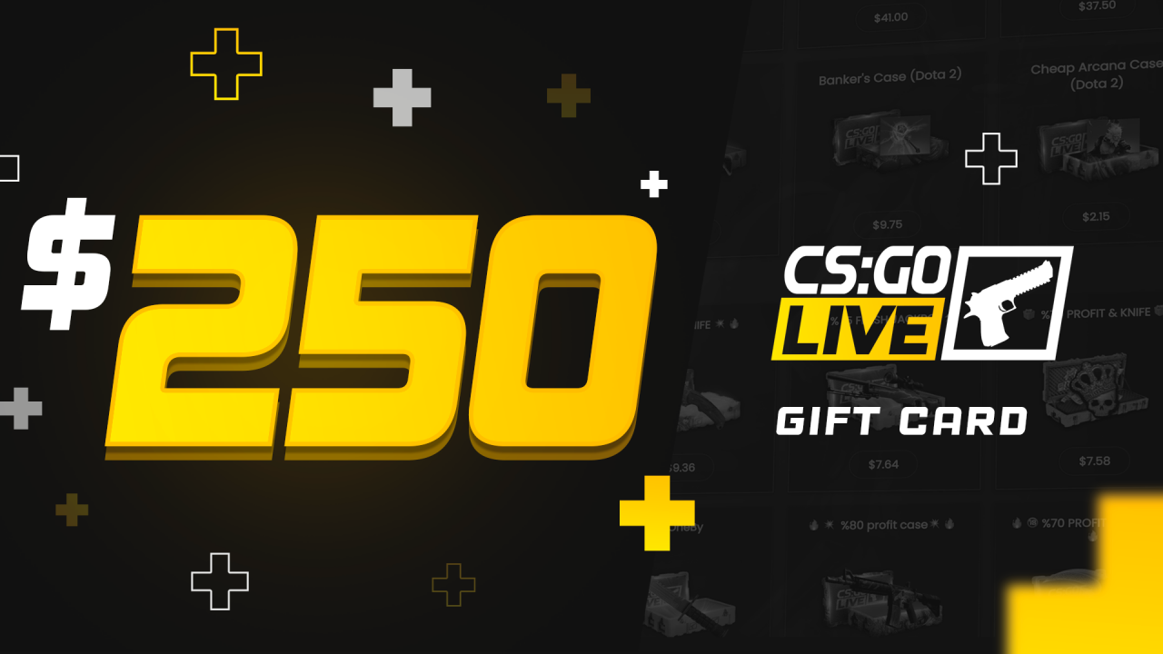 (292.89$) CSGOLive 250 USD Gift Card