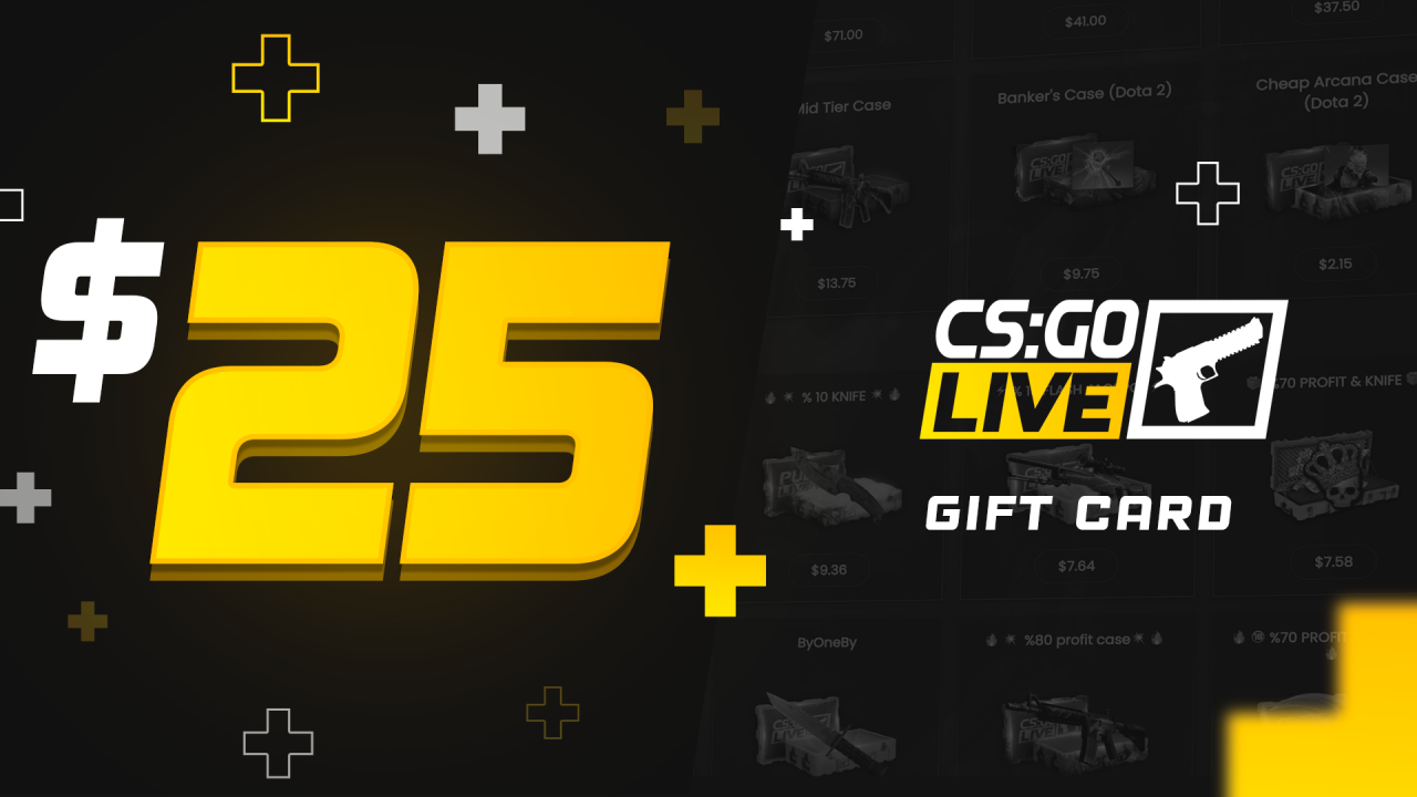 (29.29$) CSGOLive 25 USD Gift Card