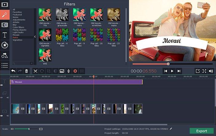 (18.43$) Movavi Video Editor 15 Key (Lifetime / 1 PC)