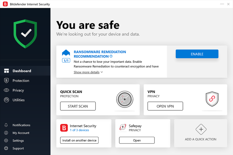 (67.77$) Bitdefender Total Security 2021 Key (1 Year / 10 Devices)