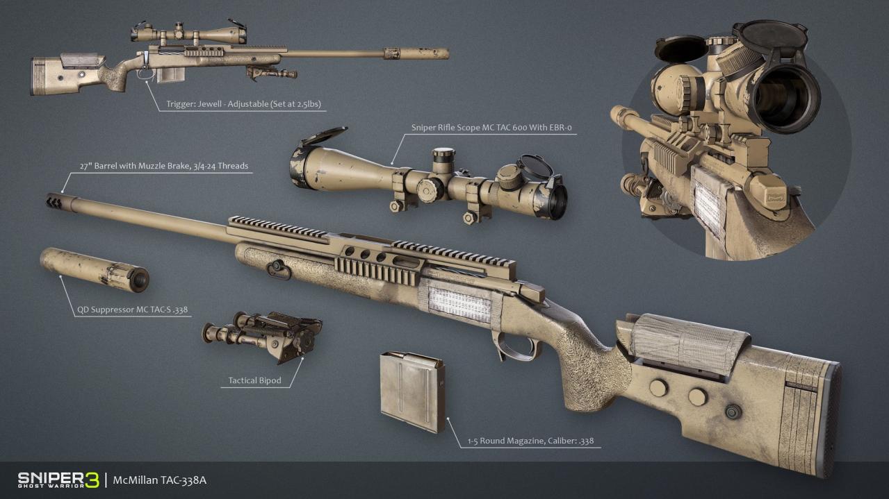 (0.85$) Sniper Ghost Warrior 3 - Sniper Rifle McMillan TAC-338A DLC Steam CD Key