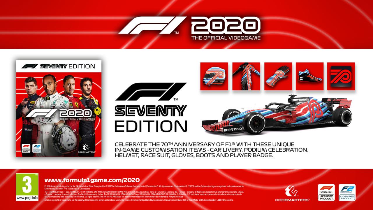 (57.54$) F1 2020 Seventy Edition Steam CD Key