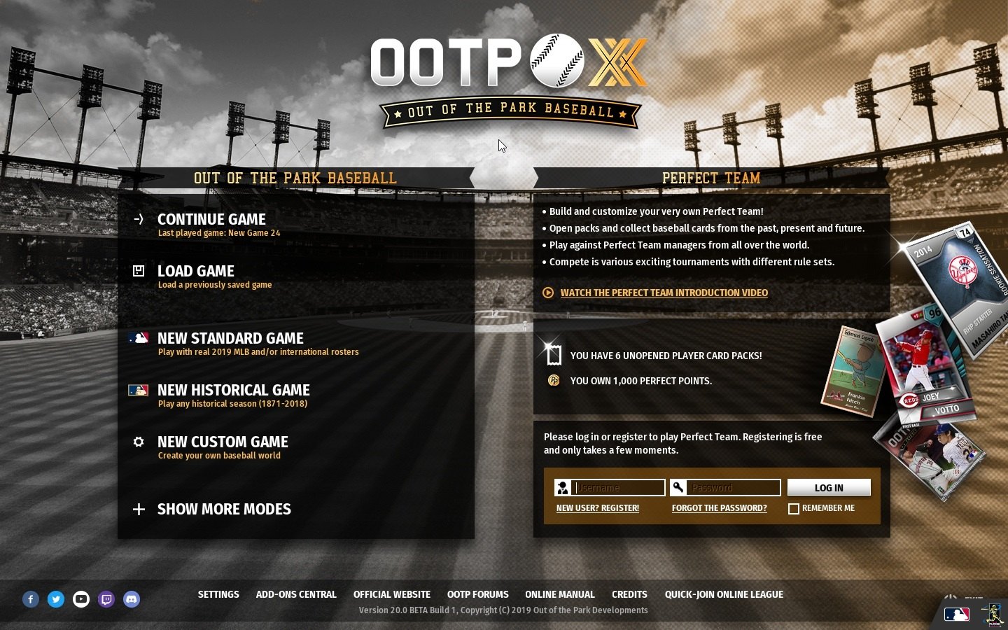 (120.58$) Out of the Park Baseball 20 Steam CD Key