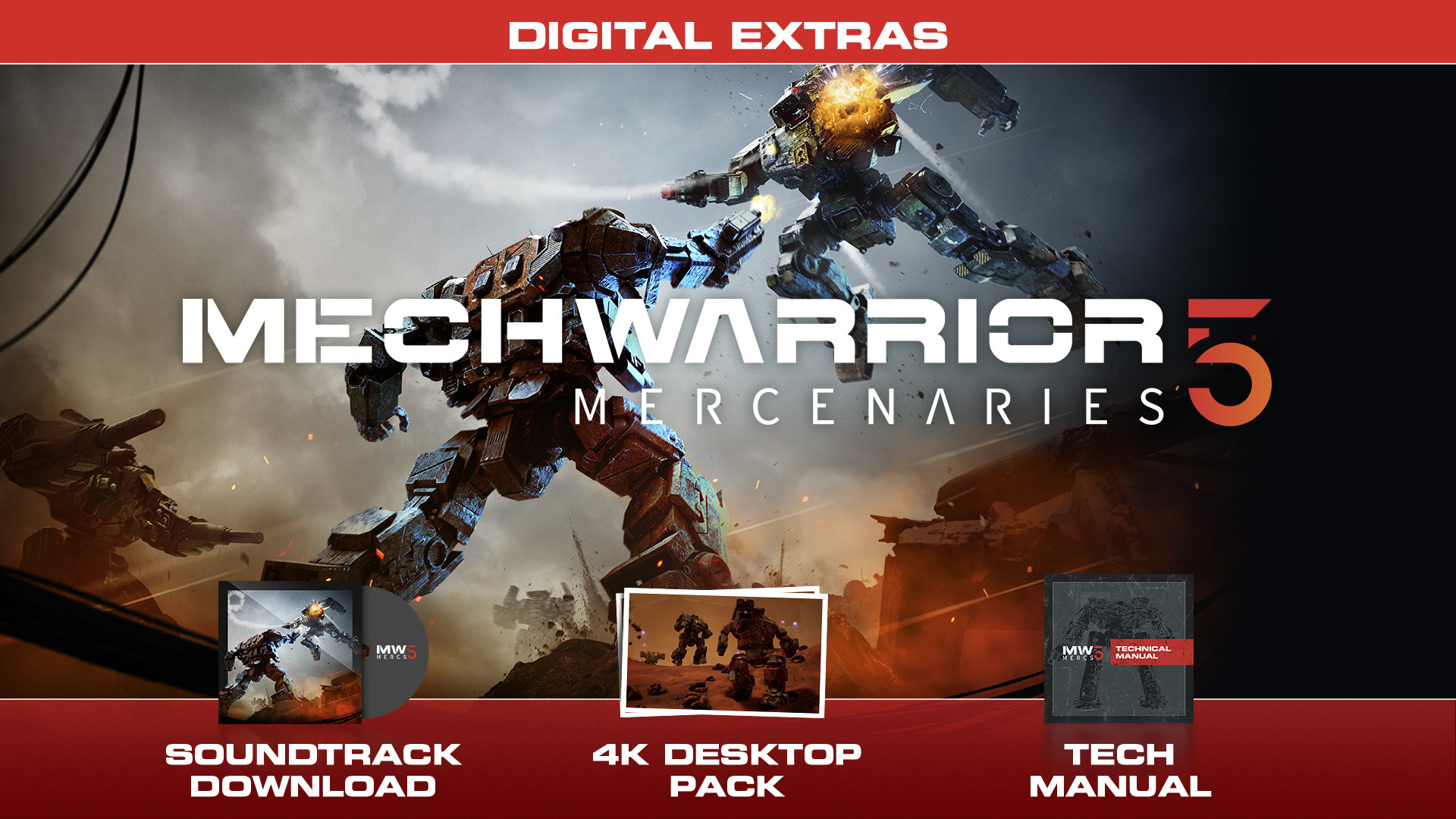 (7.89$) MechWarrior 5: Mercenaries - Digital Extras Content DLC Steam CD Key