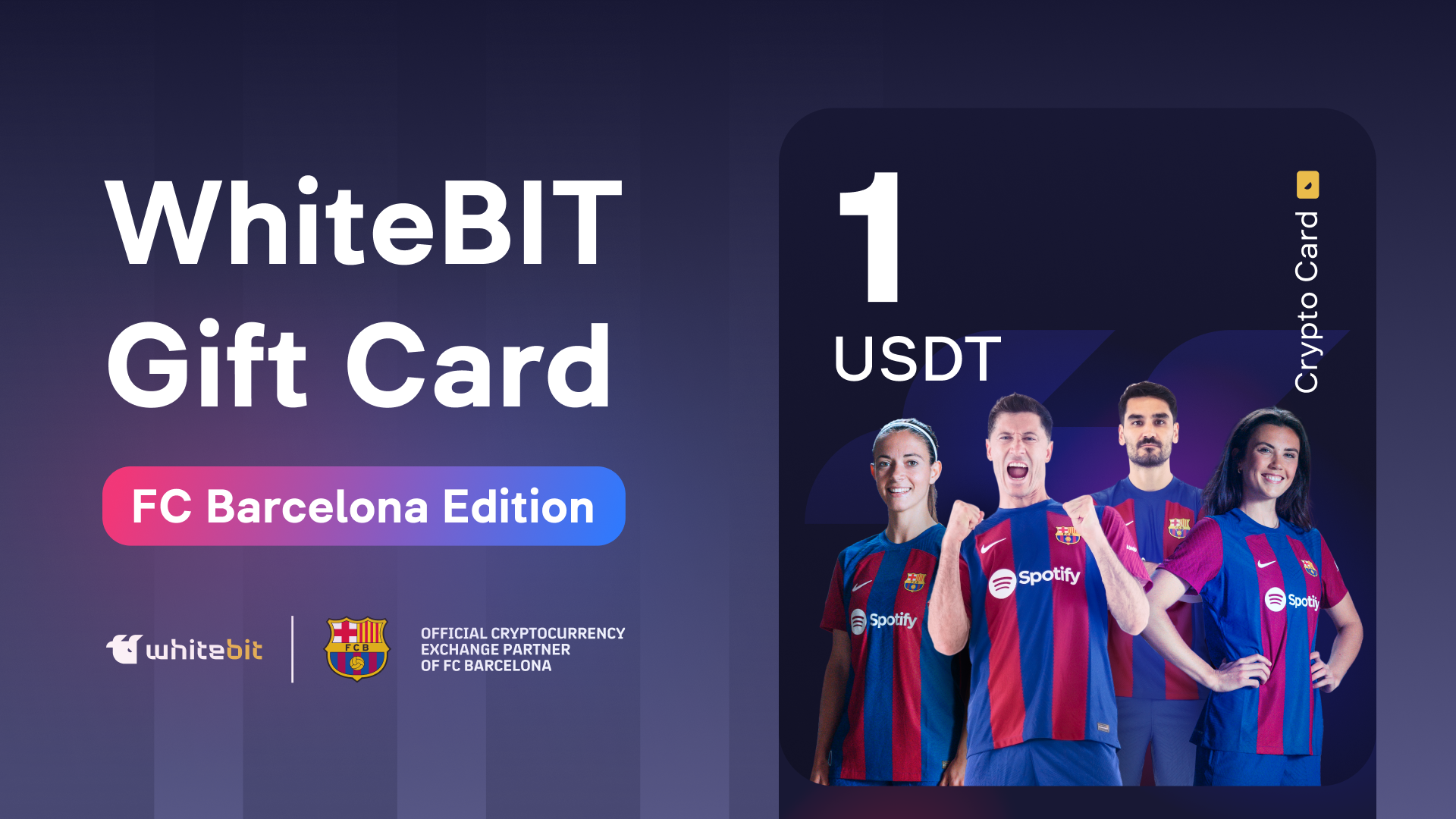 (1.39$) WhiteBIT - FC Barcelona Edition - 1 USDT Gift Card