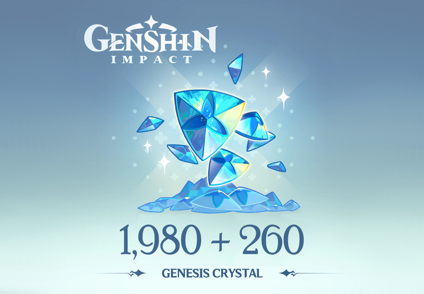 (33.9$) Genshin Impact - 1,980 + 260 Genesis Crystals Reidos Voucher