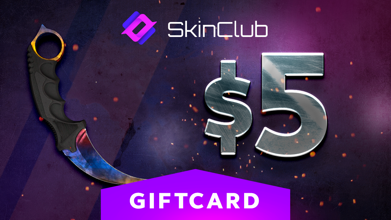 (5.89$) Skin.Club $5 Gift Card