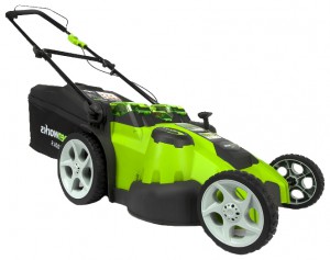 lawn mower Greenworks 2500207 G-MAX 40V 49 cm 3-in-1 Characteristics, Photo