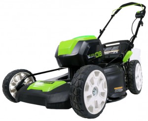 lawn mower Greenworks GLM801600 Characteristics, Photo