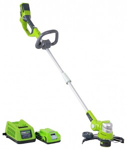 trimmer Greenworks 2100007a 24V Deluxe G24ST30MK2 Characteristics, Photo