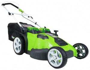 lawn mower Greenworks 25302 G-MAX 40V 20-Inch TwinForce Characteristics, Photo